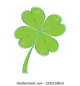 Green Four leaf clover icon for St. Patrick's Day 