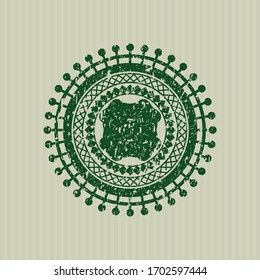 Icono de trébol verde de cuatro hojas dentro de la textura de caucho. 