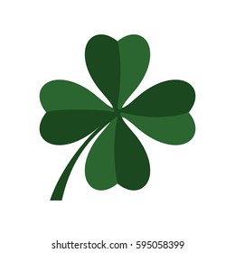 Green four leaf clover icon isolated on white background vector illustration