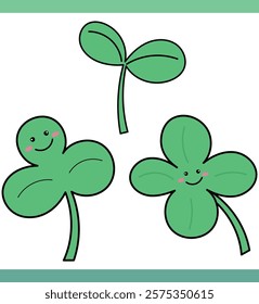 Green four leaf clover illustration