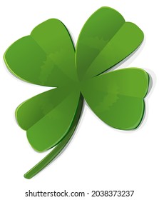 Green four leaf clover isolated on a white background