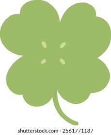 a green four leaf clover on a transparent background