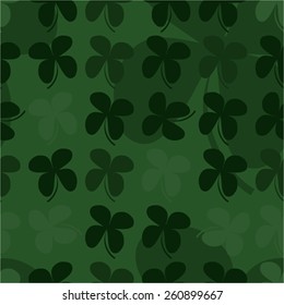 Green four leaf clover seamless background