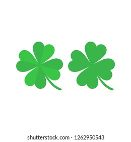 Green Four Leaf Clover Simple Cartoon Stock Vector (Royalty Free ...