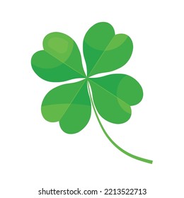 green four leaf clover, symbol of good luck- vector illustration