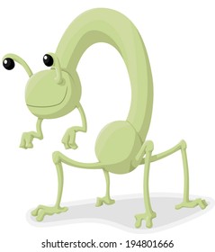 Green four legged monster with  long neck