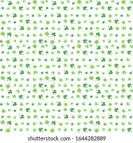 Green four and three leaf clover. Shamrock pattern for Happy Saint Patrick s day. Seamless background.