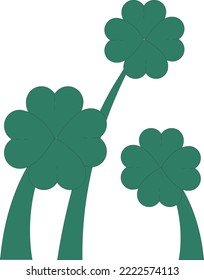 El trébol verde de cuatro hojas, normalmente utilizado en juegos, sitios web y sistemas de aplicaciones como iconos de notificación
