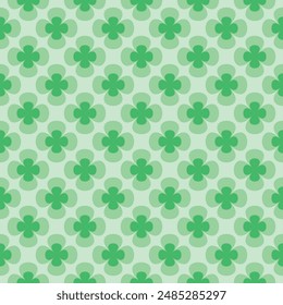 Patrón sin costuras de trébol verde de cuatro hojas. Día de San Patricio 17 de marzo. Símbolo de encanto de la suerte de 4 hojas. Fiesta del Día de San Patricio Editable Imagen sin fin para el Fondo de pantalla, el Anuncio, etc