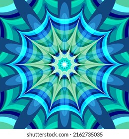 Green Fractal Kaleidoscope Mandala Background