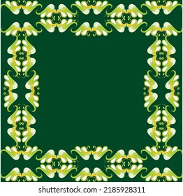 green frame with abstract pattern