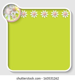 green frame for any text with flowers and bubble