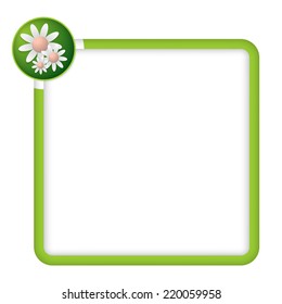 green frame for any text with flowers