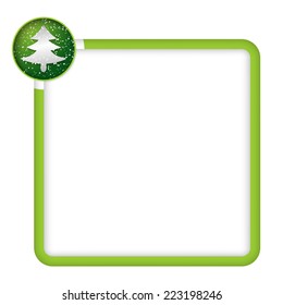 green frame for any text with xmas tree
