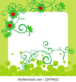 green frame with apples