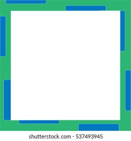 Green frame with blue decoration