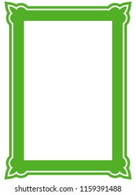 Green frame border art picture photo frame vector vintage