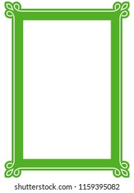 Green frame border art picture photo frame vector vintage