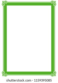 Green frame border art picture photo frame vector vintage