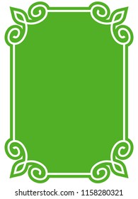 Green frame border label sign vector vintage simple