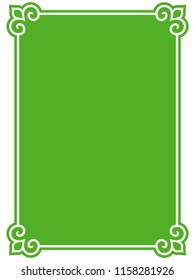 Green frame border label sign vector vintage simple