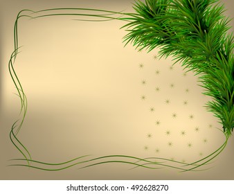 Green frame with Christmas tree for Christmas greeting card