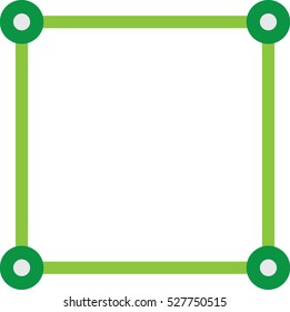 Green frame with circles on the edges