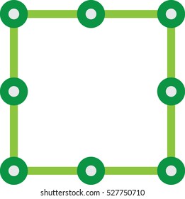 Green frame with circles on the edges