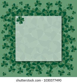Green frame with clover. St.Patrick 's Day. Vector.