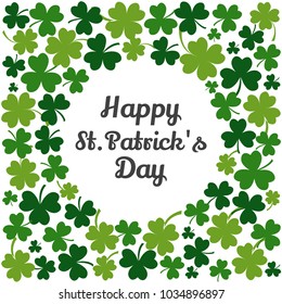 Green frame with clovers for Saint Patrick's Day. Vector illustration