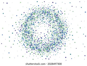 Green Frame Confetti Background. Purple Circle Vector. Round Isolated Illustration. Blue Carnaval Dot.