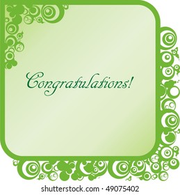 Green frame decorated with ornaments of the circles. Vector illustration.