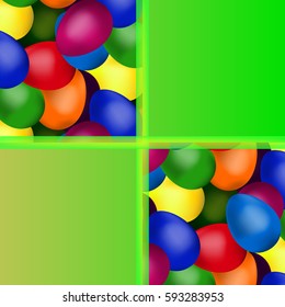 green frame of easter eggs square shape
