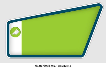 green frame for entering text with envelope