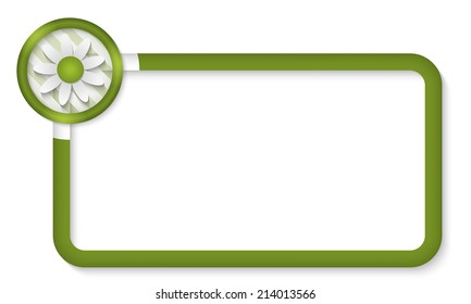 green frame for entering text with flower