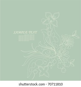 Green frame floral background.