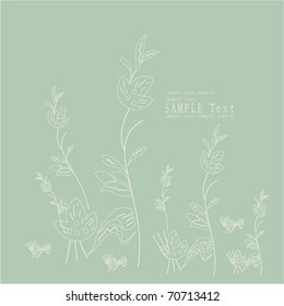 Green frame floral background.