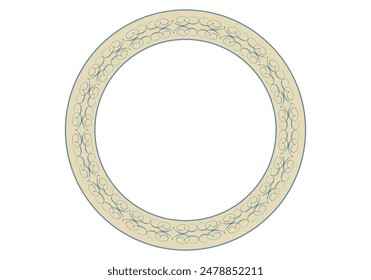 Green frame with floral shapes on white background