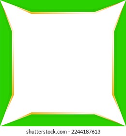 green frame with gold trim. Modern green cover background for website design, social media cover ads, banners, and flyers