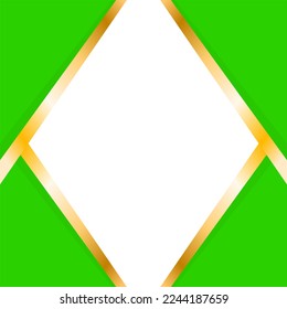green frame with gold trim. Modern green cover background for website design, social media cover ads, banners, and flyers