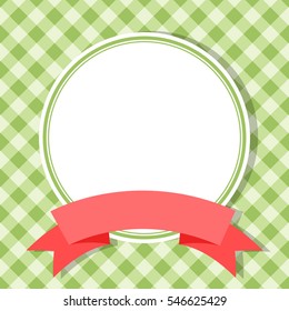 green frame for invitation card with red ribbon