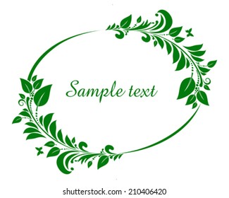 Green frame isolated on White background. Element for design. Vector illustration 