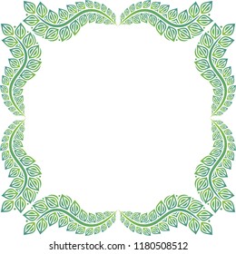Green frame of leaves. Vector illustration