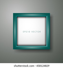 green frame on wall background