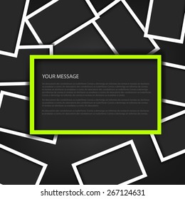 Green frame on white frame vector background with black space for text and message modern artwork design