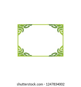 Green frame ornament flora