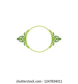 Green frame ornament flora