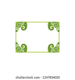 Green frame ornament flora