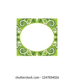 Green frame ornament flora