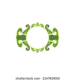 Green frame ornament flora